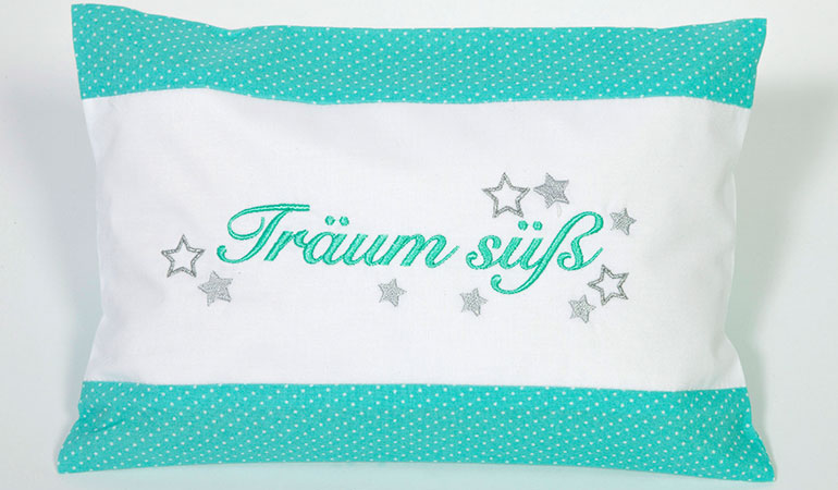 Schlaf-Gut Kissen - 'Träum Süß' tuerkis