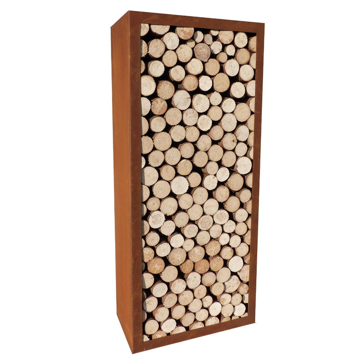 Holzregal 'Wall' | Edelrost | B 70 x T 35 x H 100 cm