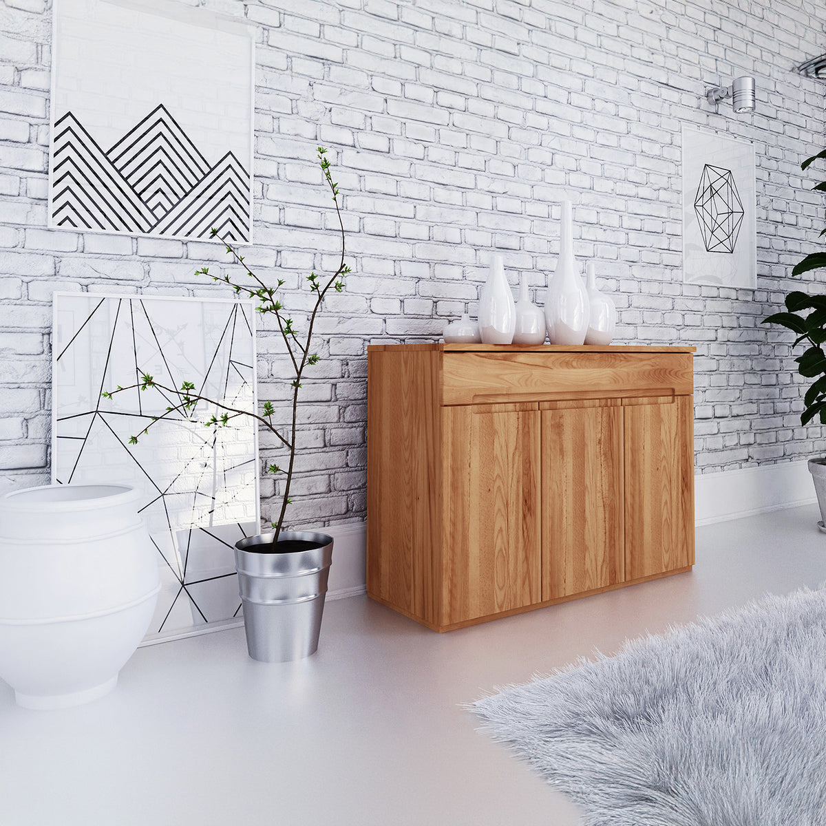 Kommode 'Elegant Big Two' Kernbuche geölt 111x46x81