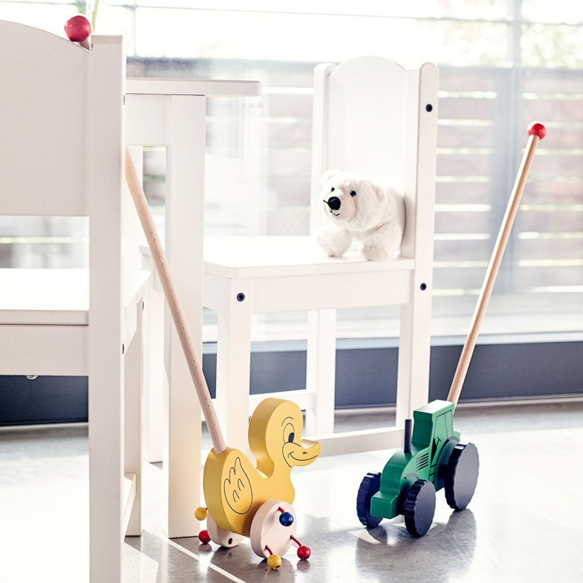 Schiebespielzeug 'Turbo Traktor' | Buche | ab 1 Jahr | L 61 x B 20 cm