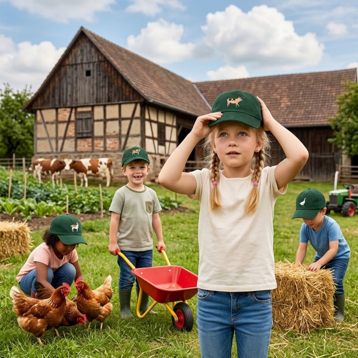 Kinder-Schildkappe 'Bauernhof Tiere' | Esel | ab 4 Jahre