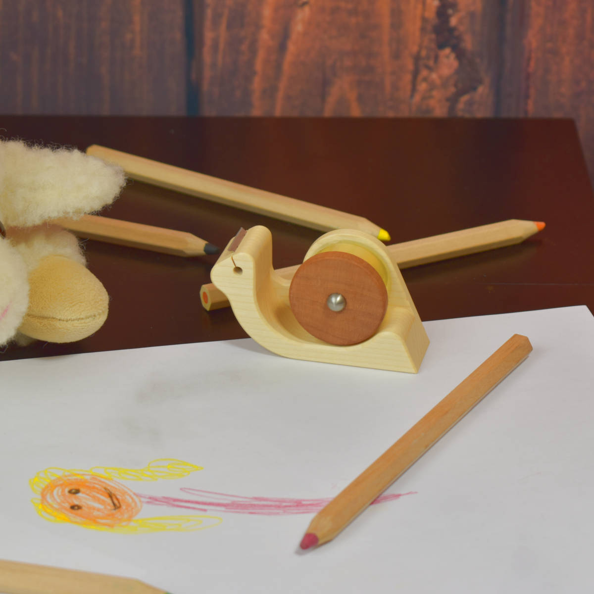 Klebefilmabroller aus Ahorn und Birne - 'Tape it' Schnecke