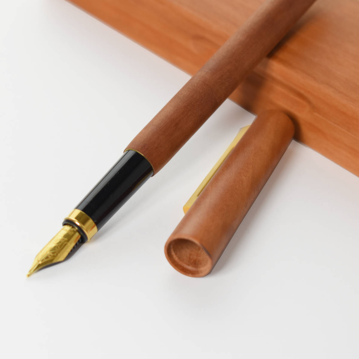 Set Füller mit Tinten-Konverter und Etui aus Birnenholz geölt - Nachhaltigkeit aus Deutschland