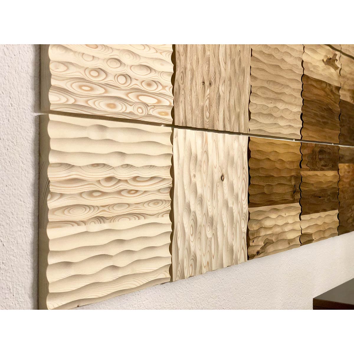 Zirben Wandpaneele 'Wall of Shine' - 33 x 33 cm | Schallregulierung