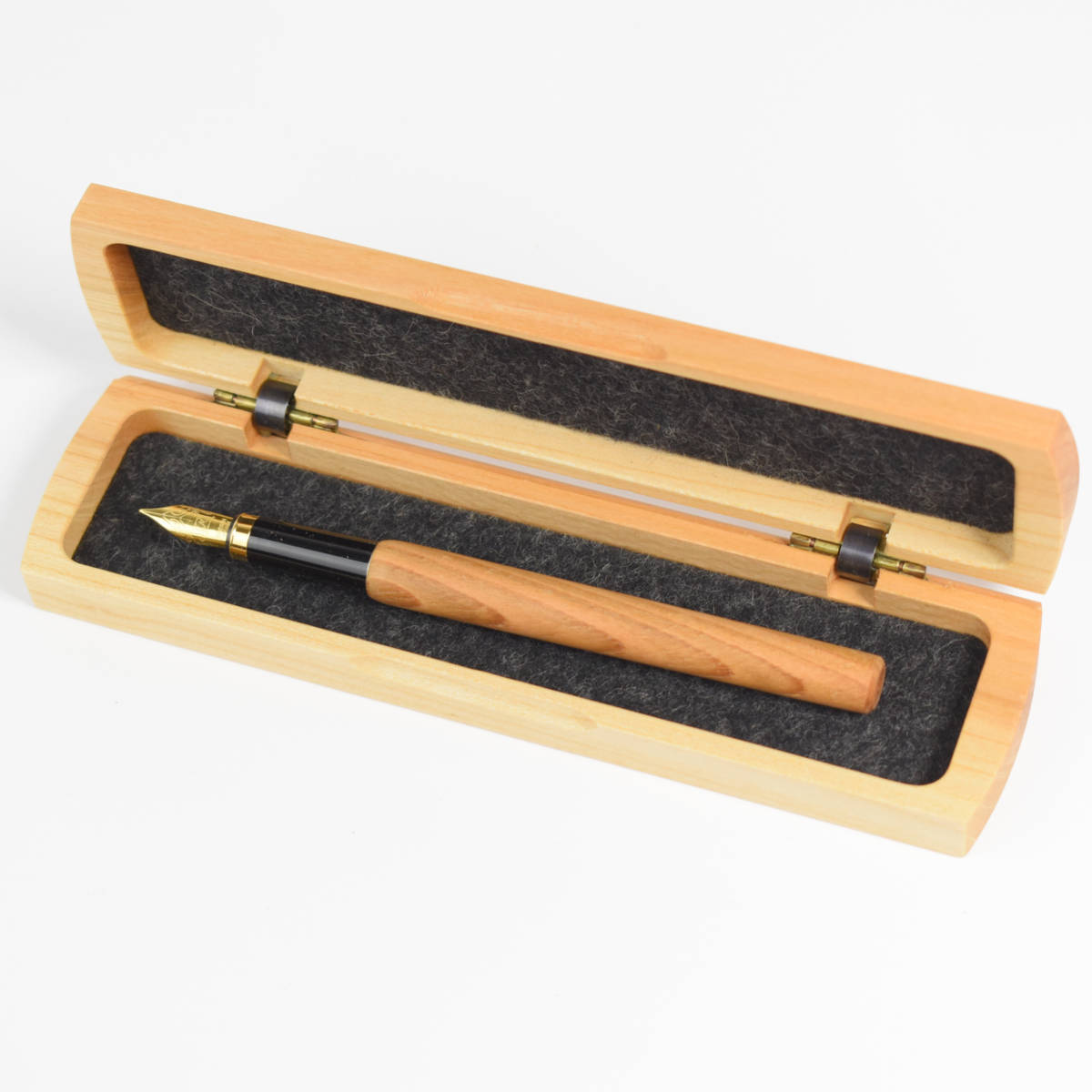 Set Füllhalter mit Tinten-Konverter und Etui aus Kirschholz geölt - Handarbeit aus Deutschland