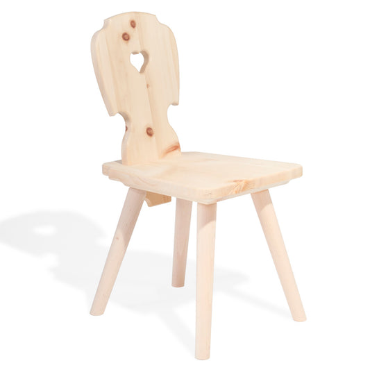 Kindersitzgruppe in Zirbenholz ‘Sweetheart’ | 1 Tisch und 4 Stühle | Made in Südtirol