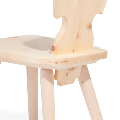 Kinderstuhl aus leichtem Zirbenholz - 'Sweetheart' - Füße in Buche