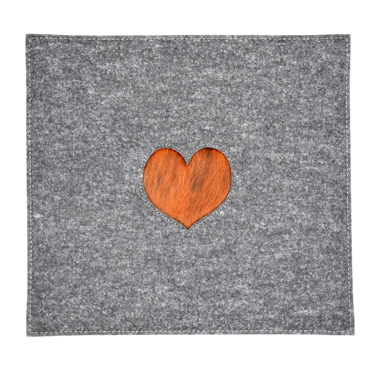 Stylisches Sitzkissen aus Filz mit Motiv ‘Cozy’ herz_hellgrau