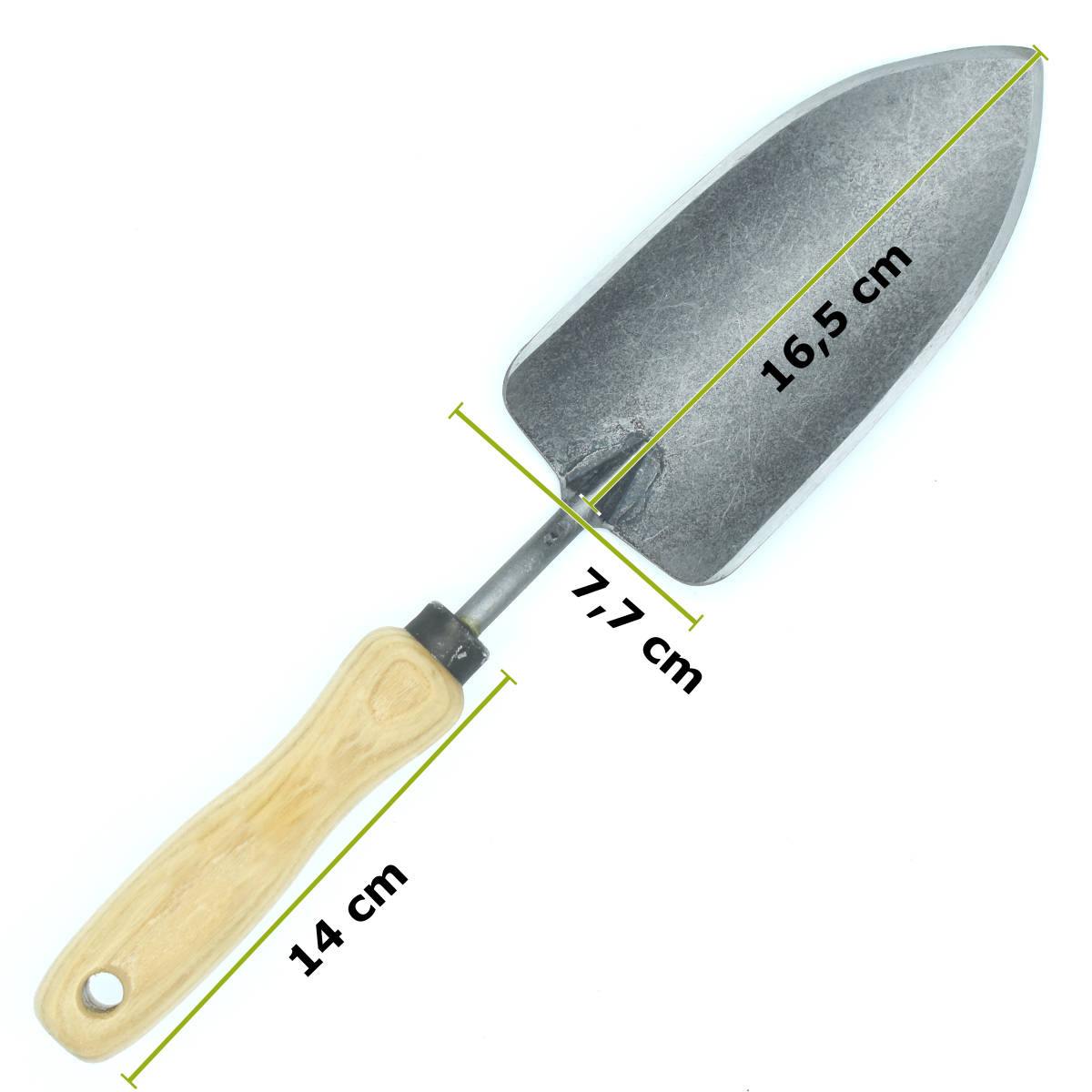 Pflanzkelle 'Krafts' - handgeschmiedet 14cm Griff aus Eschen