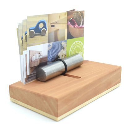Edler Visitenkartenhalter aus Holz 10 x 6,2 x 5,4 cm - 'Holder' Kirschholz geölt - Handgemacht in Deutschland