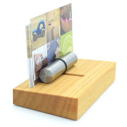 Edler Visitenkartenhalter aus Holz 10 x 6,2 x 5,4 cm - 'Holder' Kirschholz geölt - Handgemacht in Deutschland