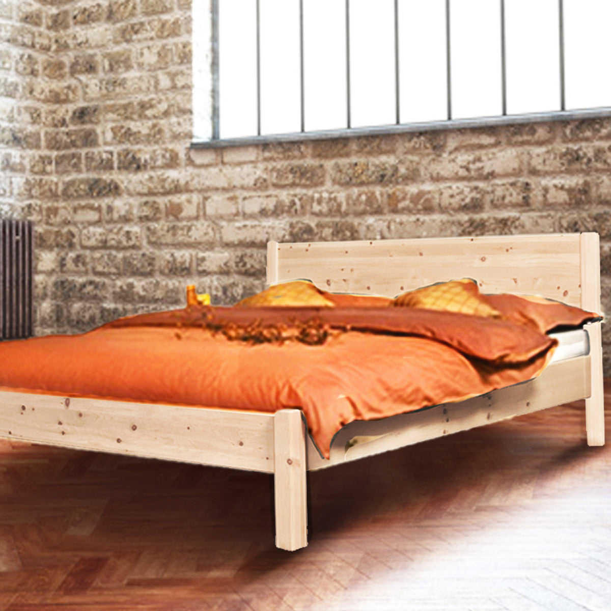 Klassisches Doppelbett 'Dream Base' - aus Astfichte 160x200