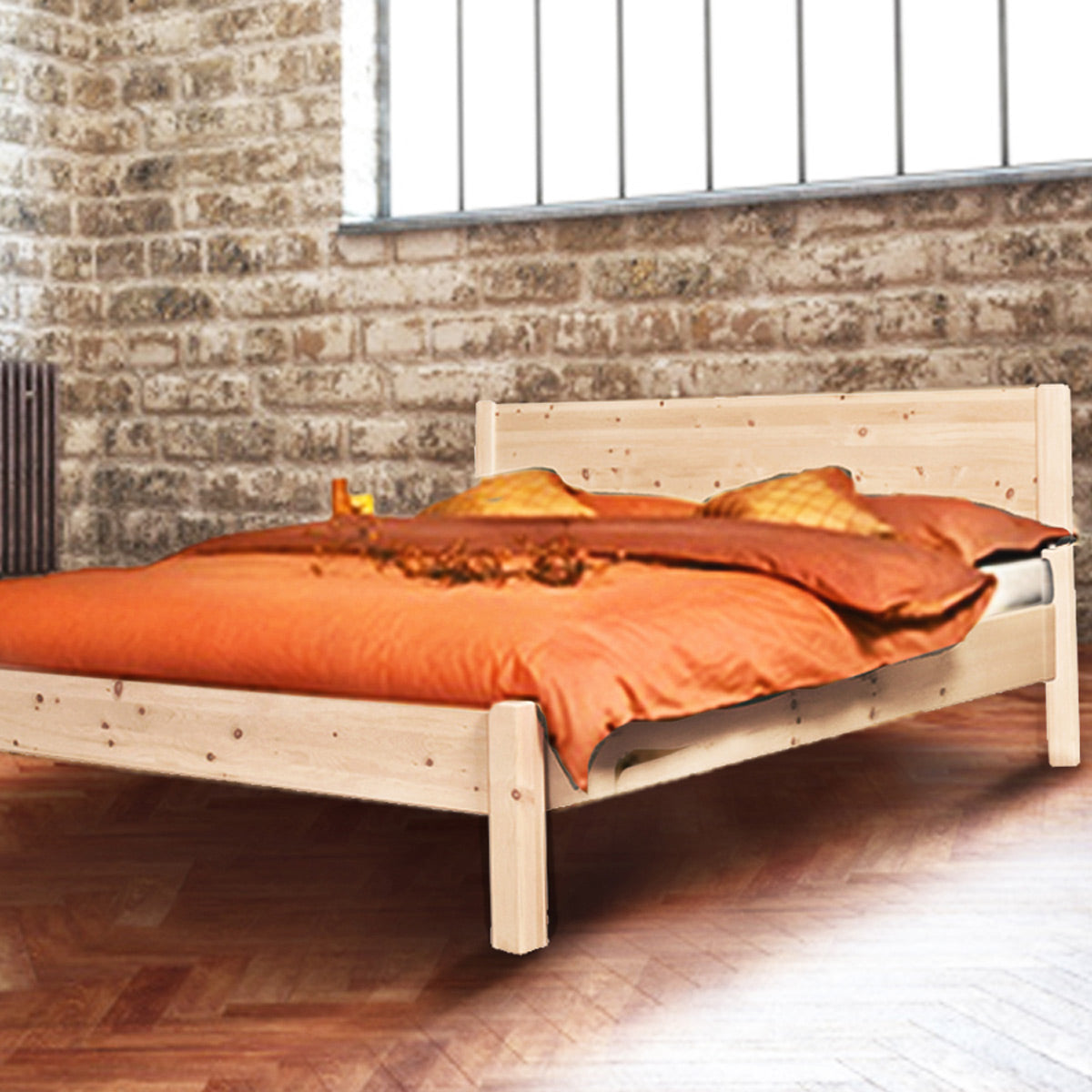 Klassisches Doppelbett 'Dream Base' - aus Astfichte 160x200