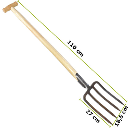 Spatengabel mit 4 Bajonettzinken | | 80 cm T-Stiel