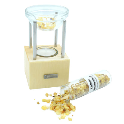 Duftlampe aus Zirbe 'Pine Fragrance' | 25 g Weihrauch im Sackerl