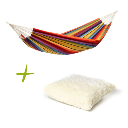 Set Hängematte Barbados und Liegekissen aus Schafwolle