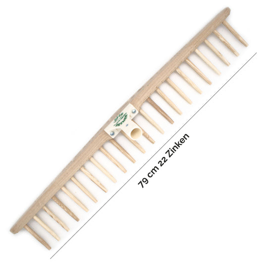 Heurechenhaupt mit Holzzinken |  79 cm Rechenhaupt mit 22 Zinken