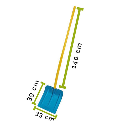 Alu-Schneeschaufel/Schneeschieber mit 140 cm Hartholzstiel