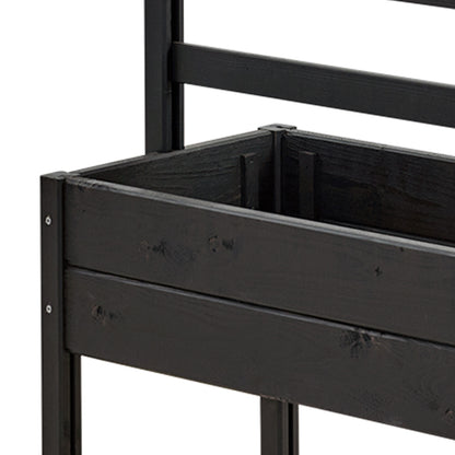 Minihochbeet aus Massivholz | moderner Pflanzkasten mit Spalier 58 cm erhältlich ohne Rankhilfe