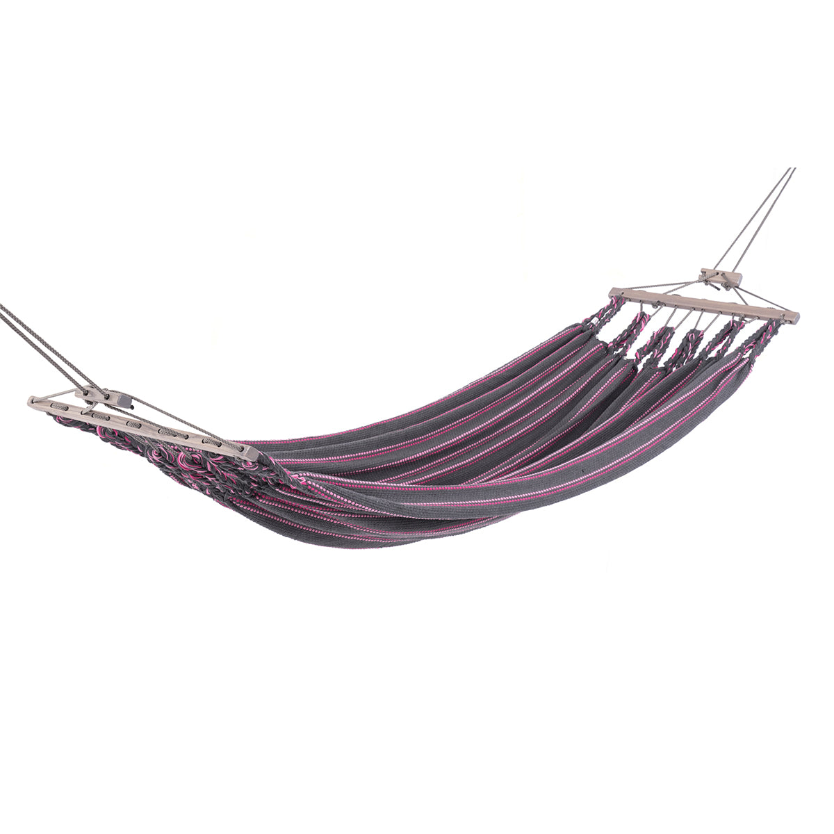 Einzelhängematte 'Relax' | weiches Baumwollgewebe | Made in Austria  grau rosa 81 300x130