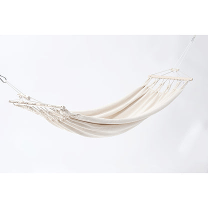 Einzelhängematte 'Relax' I weiß-uni 06 | L 300 x B 130 cm | 100% Baumwollgewebe