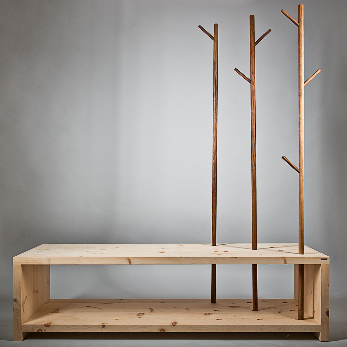 Garderobe 'MyStyle' - im Cross Country Style fichtegewachst 3cm_Staerke 150x50x45