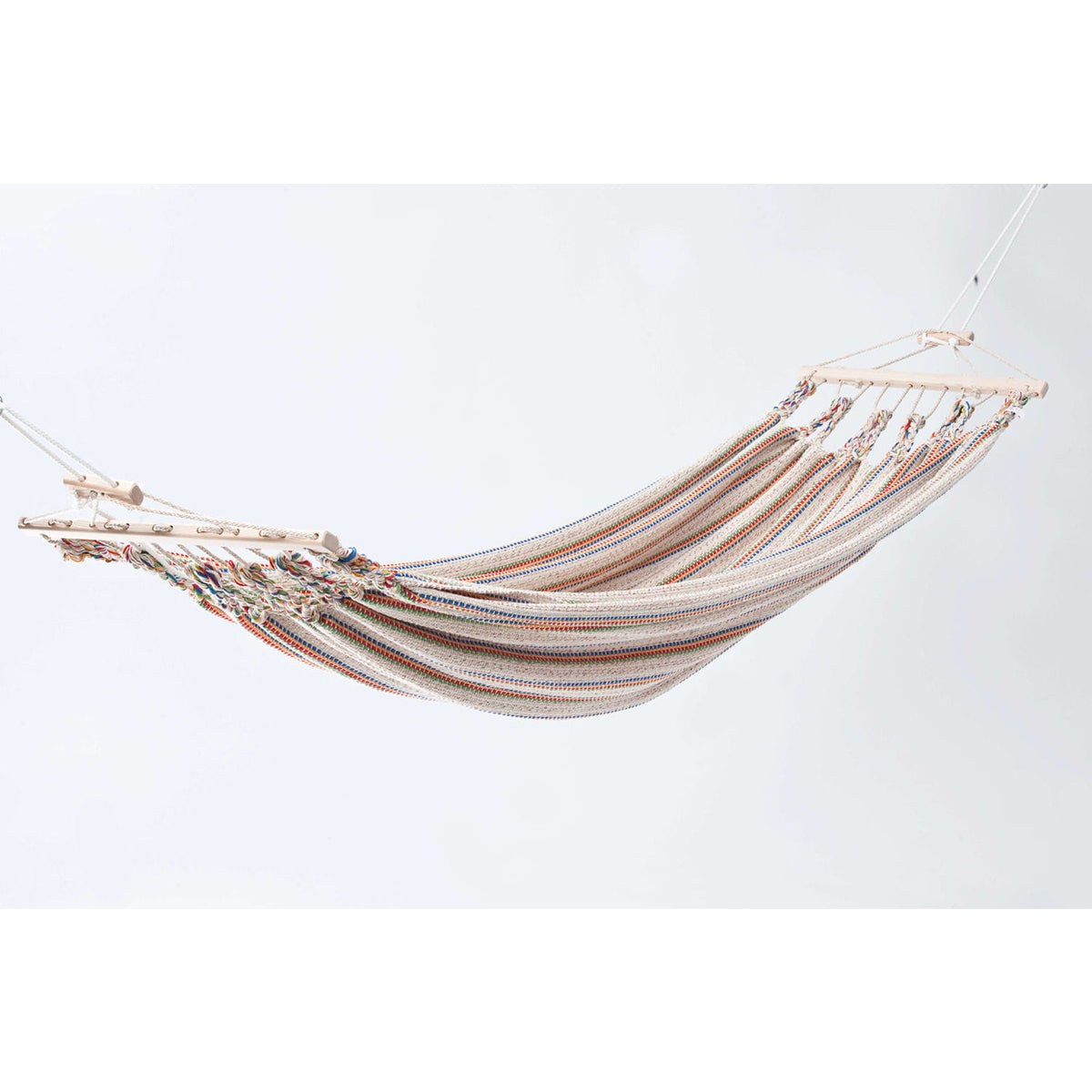 Einzelhängematte 'Relax' I beige-bund 08 | L 300 x B 130 cm | 100% Baumwollgewebe