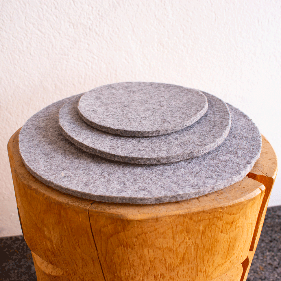 Unterlage aus Filz Durchmesser 15 cm