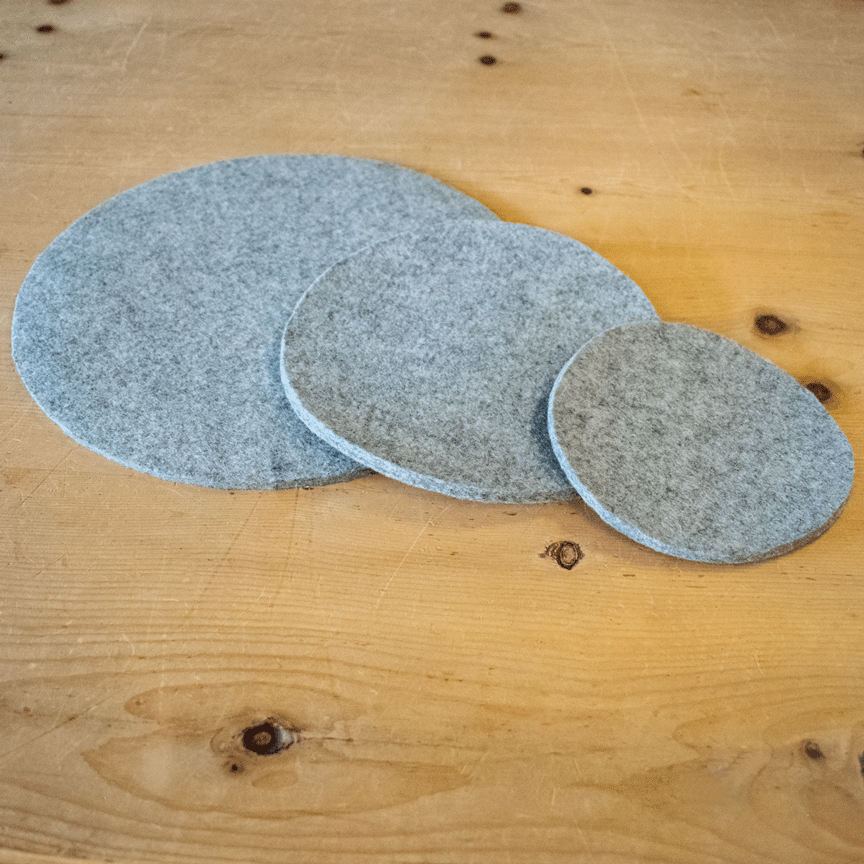 Unterlage aus Filz Durchmesser 15 cm
