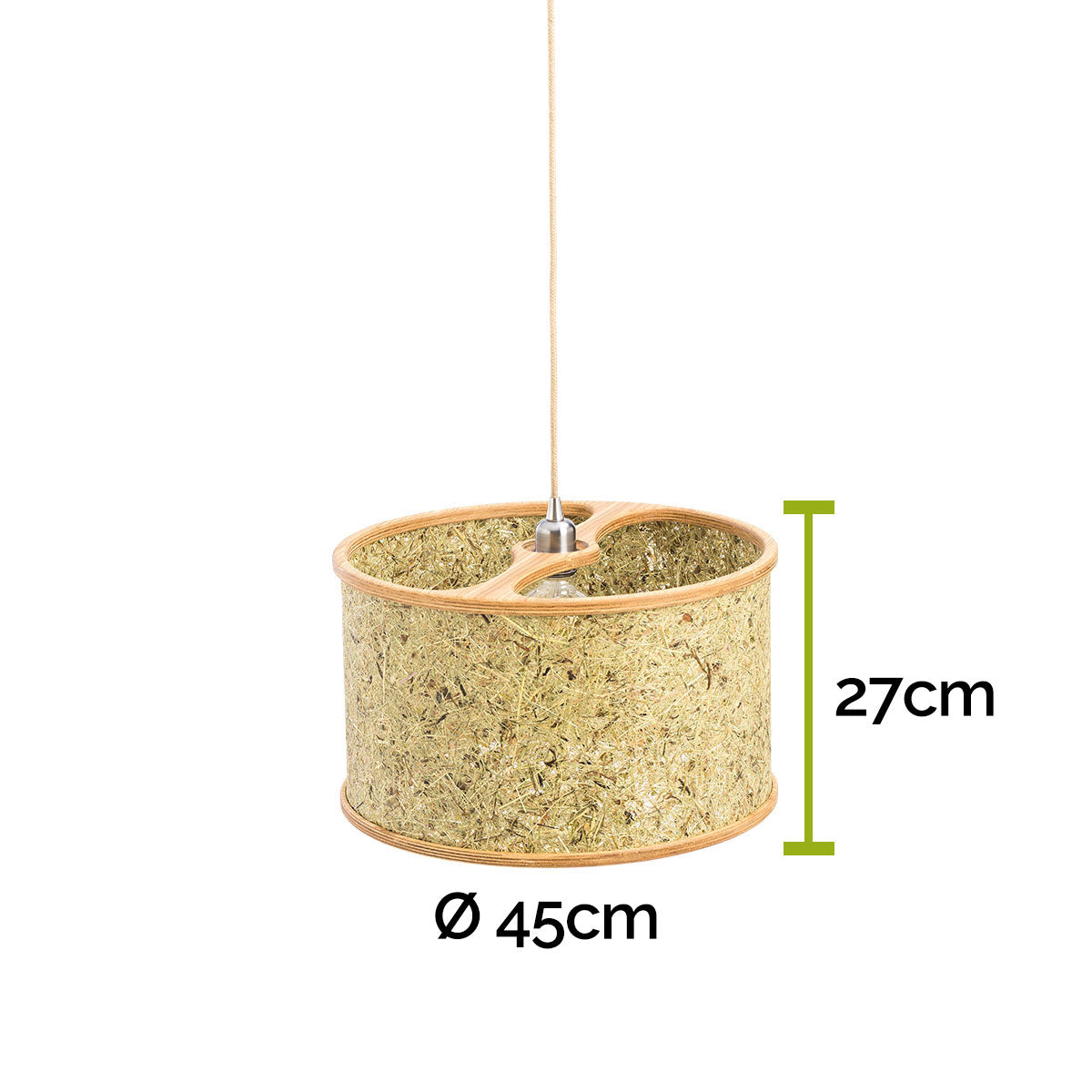 HÄNGELEUCHTE durchmesser 45 CM EICHE  HEU PUR