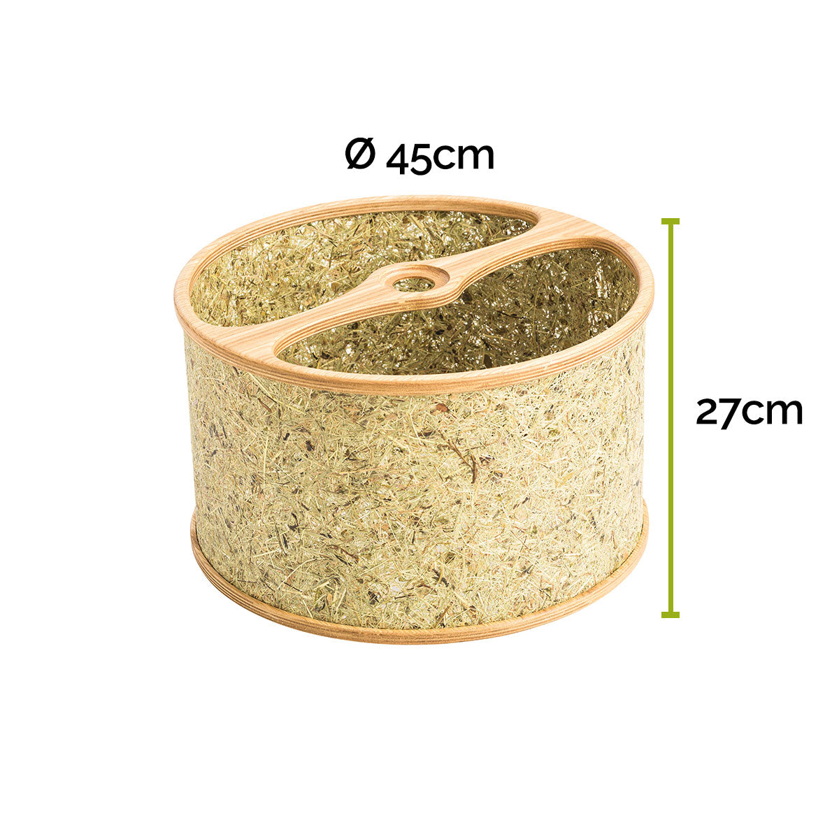 Lampenschirm aus Eiche & Heu durchmesser 45 cm Heu Pur- Handarbeit aus Österreich