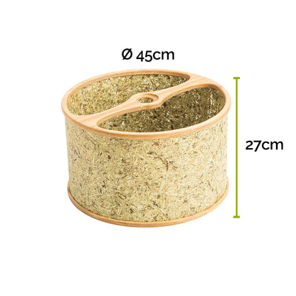 Lampenschirm aus Eiche & Heu durchmesser 45 cm Heu Pur- Handarbeit aus Österreich
