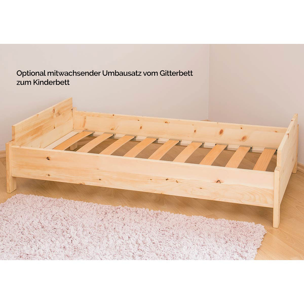 Mitwachsende Babywiege flexibel erweiterbar - aus Zirbenholz 'Sweet Sleep' - Handarbeit aus Deutschland