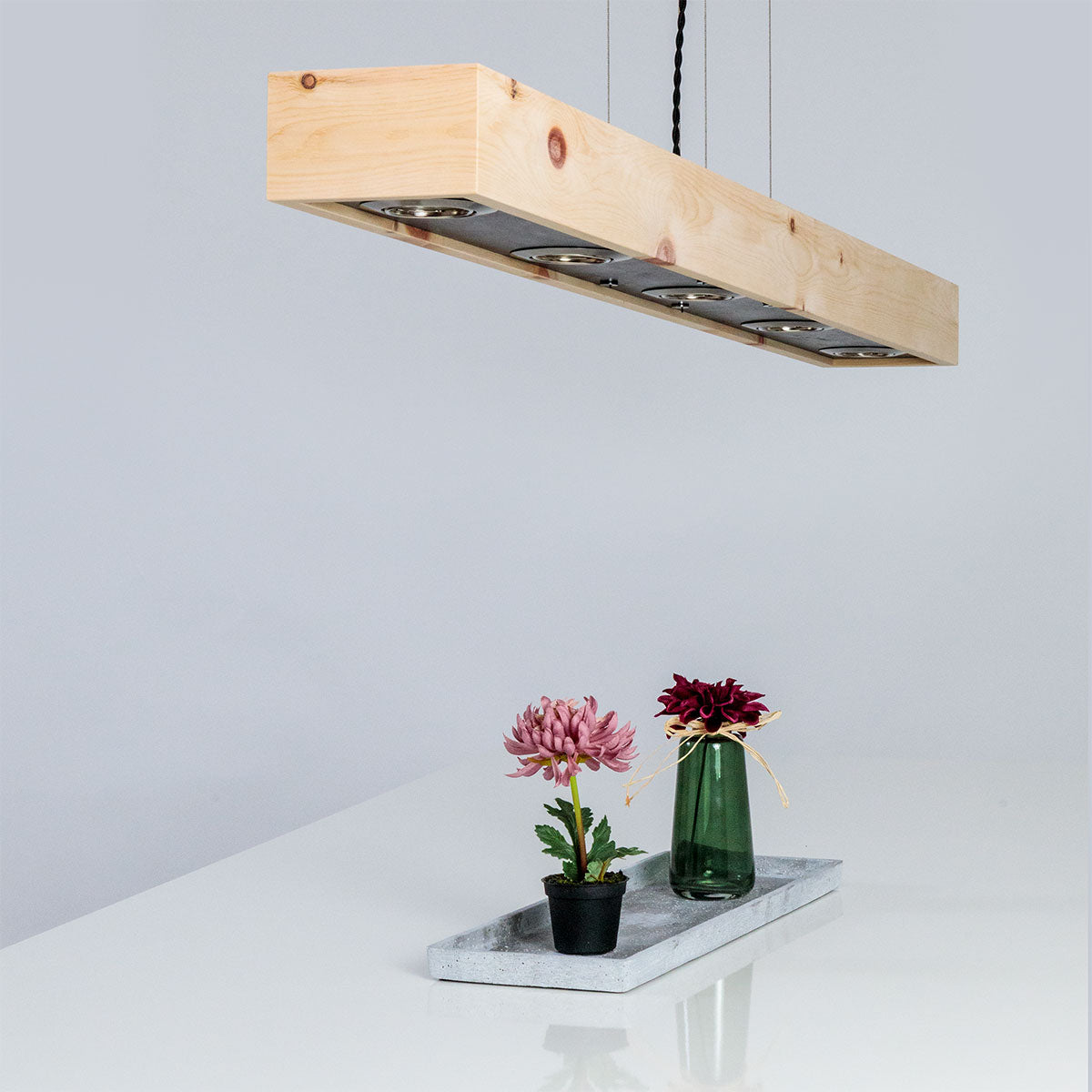 Hängeleuchte in drei Längen und drei Holzarten - Handarbeit aus Österreich Small - Länge 100 cm Altholz