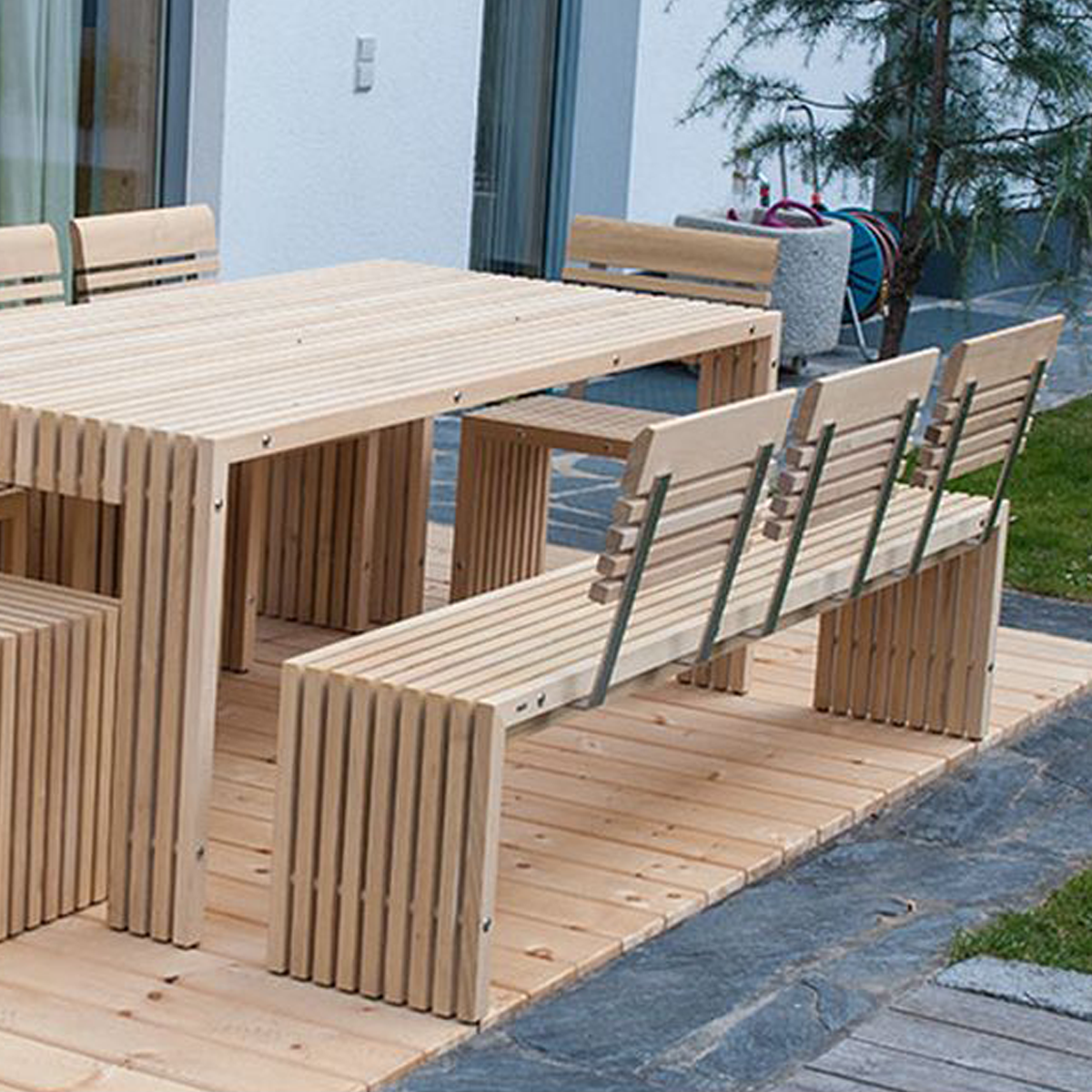 Hochwertige Bank aus Akazie 'Green' 170x35x46 akazie_roh