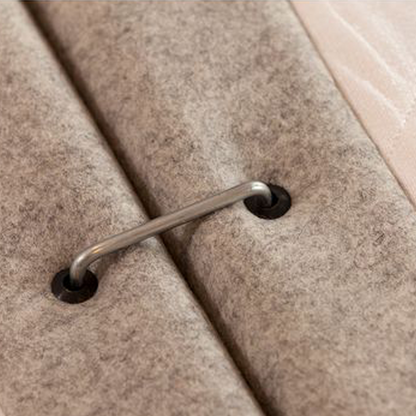 Boxspringbett aus natürlichen Rohstoffen  | Untergestell mit massivem Holzkern | Bezug aus 100 % reiner Schafschurwolle 90 x 200 cm mit Kopfteil