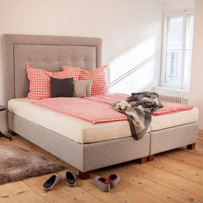 Topper mit Naturlatex für Boxspringbett aus natürlichen Rohstoffen | Bezug aus 100 % Baumwolle 90x190 cm