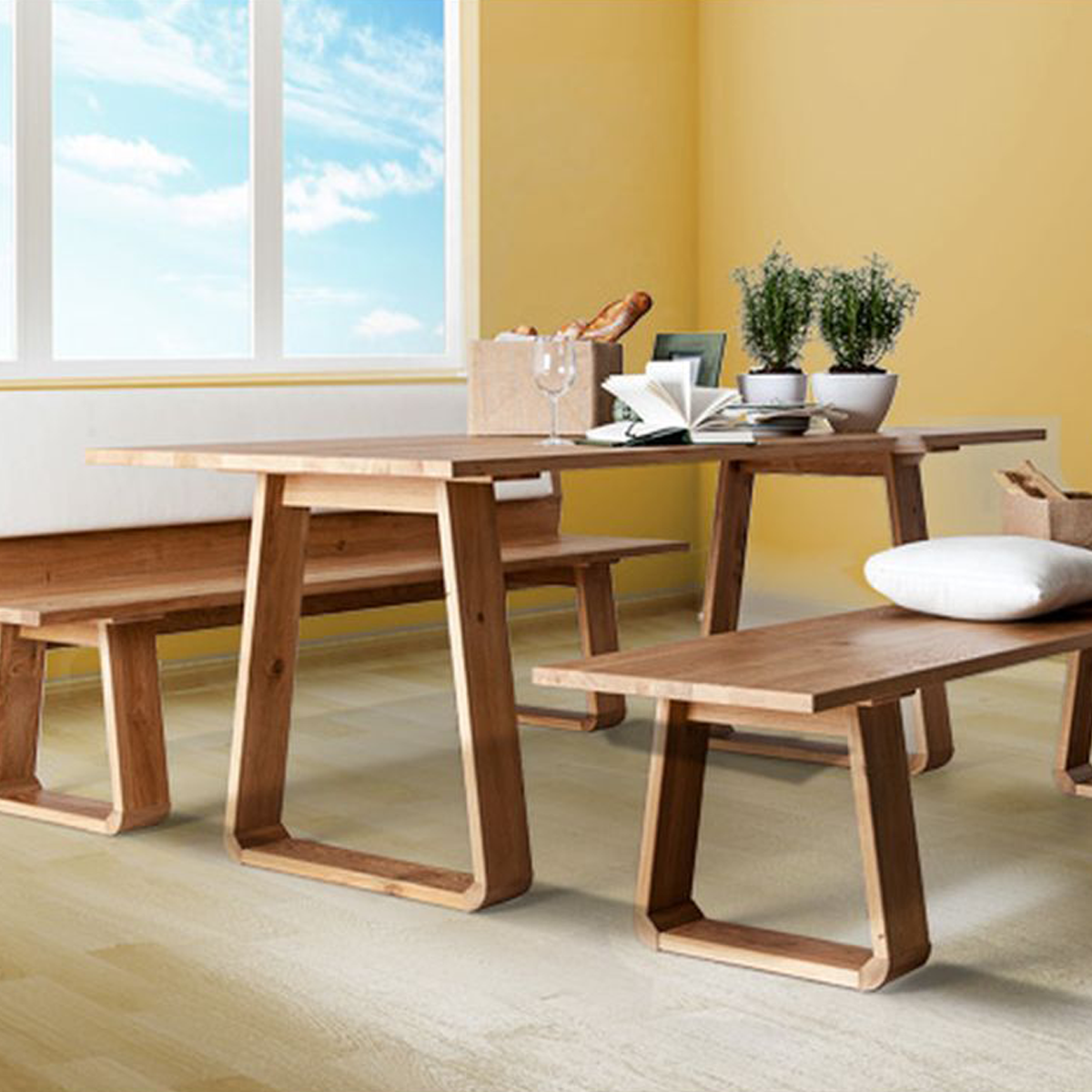 Massivholztisch 'Look' 160x90x76 Kernbuche mit Wasserlack behandelt