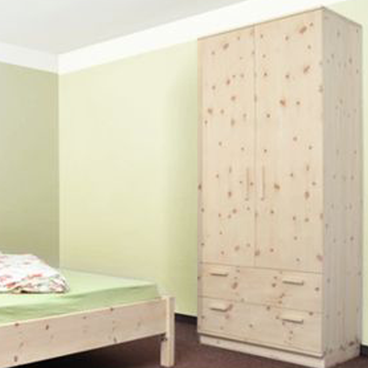 Schlafzimmerschrank in Zirbe und Fichte - 'Romeo & Juliet' - Zirbe