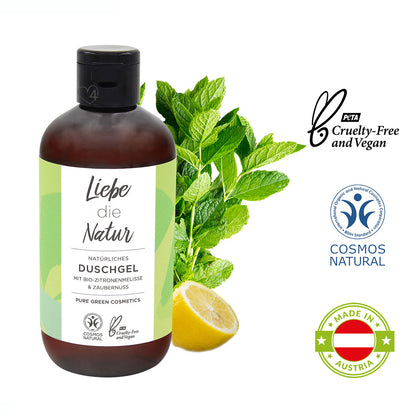 Natürliches Duschgel Zitronenmelisse 250 ml 'Liebe die Natur' - gefertigt in Österreich