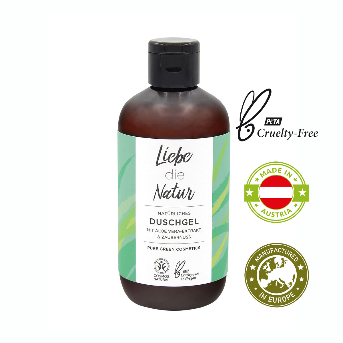 Natürliches Duschgel Aloe Vera 250 ml 'Liebe die Natur' - gefertigt in Österreich