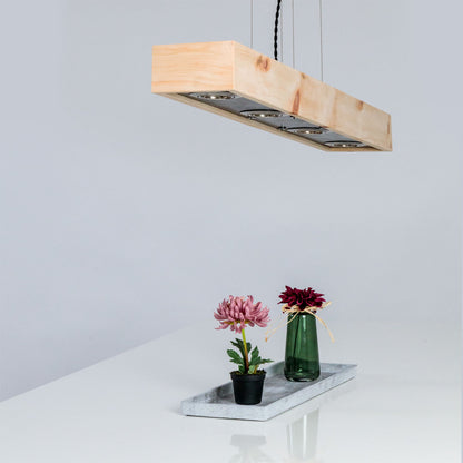 Hängeleuchte in drei Längen und drei Holzarten - Handarbeit aus Österreich Small - Länge 100 cm Zirbe