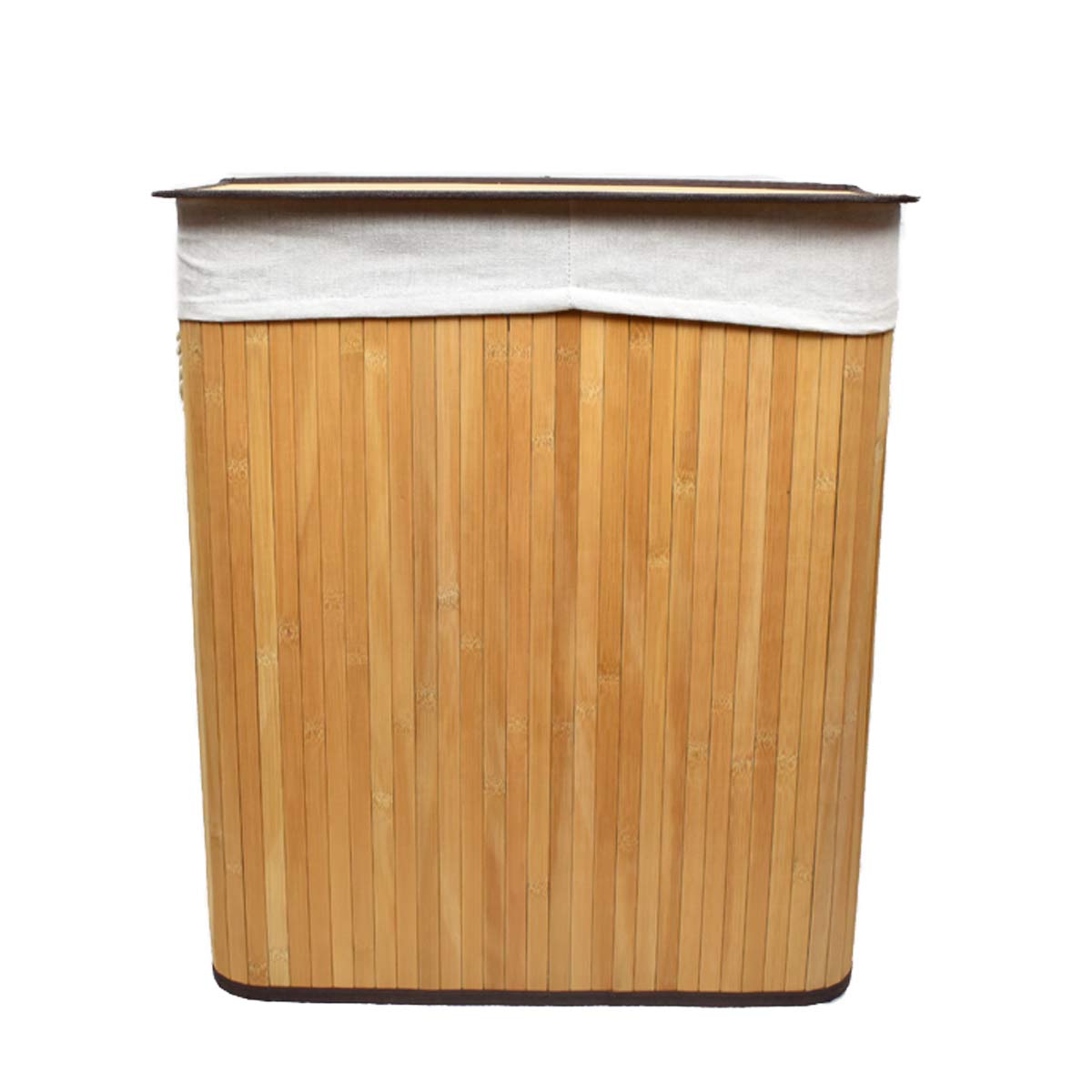 Multifunktionaler faltbarer Bambuskorb inkl. Stoffsack - 72 L - B-41 cm x H-61 cm x T-32 cm
