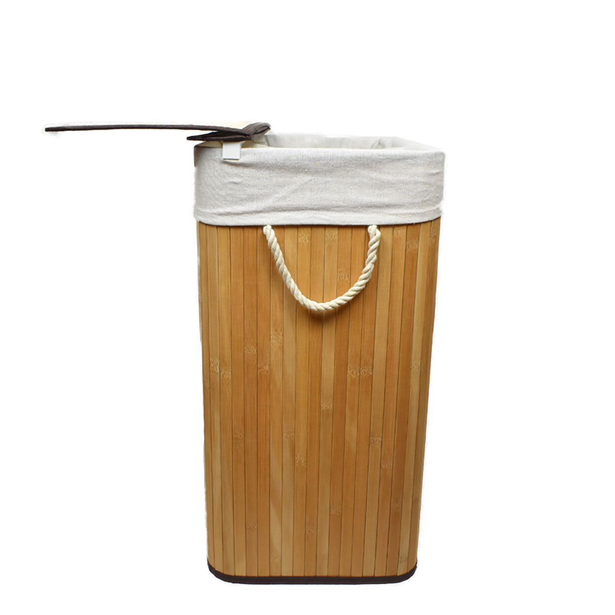 Multifunktionaler faltbarer Bambuskorb inkl. Stoffsack - 72 L - B-41 cm x H-61 cm x T-32 cm