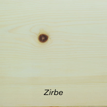 Eleganter runder  Massivholztisch 'Peter' in Zirbe mit abnehmbaren Beinen - Handwerk aus Österreich