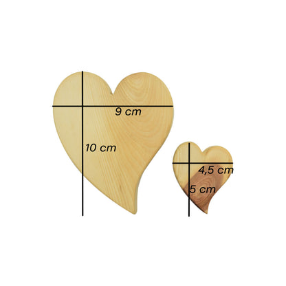 Massivholz Herzen in 5 cm Länge ohne Gravur - Schönes Geschenk für Anlässe und liebe Menschen