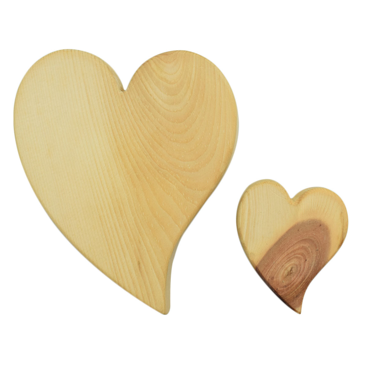 Massivholz Herzen in 5 cm Länge ohne Gravur - Schönes Geschenk für Anlässe und liebe Menschen
