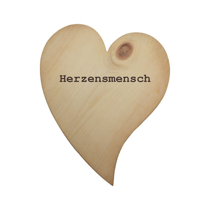 Massivholz Herzen in 15 cm Länge Gravur 'Herzensmensch' - Schönes Geschenk für Anlässe und liebe Menschen