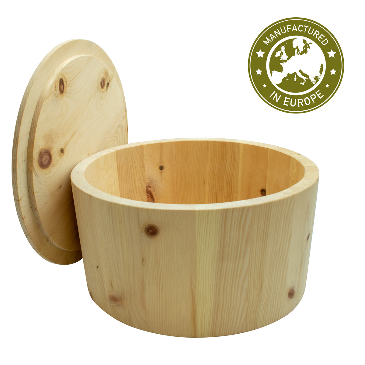 Hochwertiger runder Brotkasten aus Zirbenholz | 34,3x34,3x21,6 cm (LxBxH)  | inkl. Zirbengitter