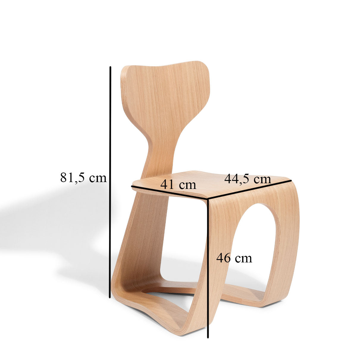 Ergonomischer Vollholzstuhl 'Ergo' in Eiche lackiert - Handwerk aus Südtirol